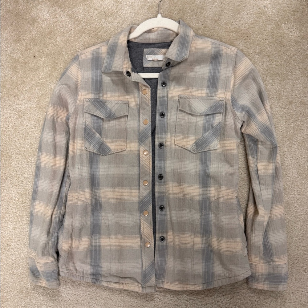 Prana Gray and Cream Patterned Top